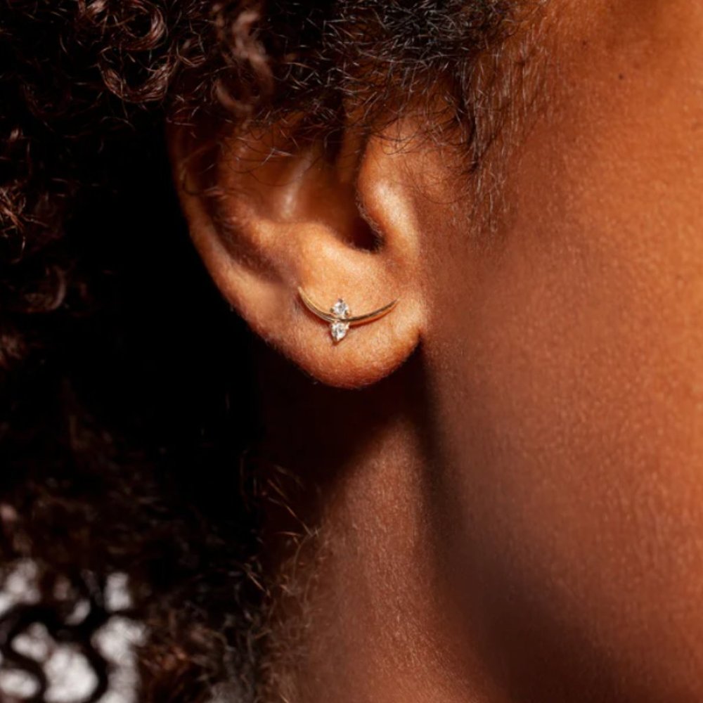 Sophie Ratner Crescent Studs - Picture 3 of 6